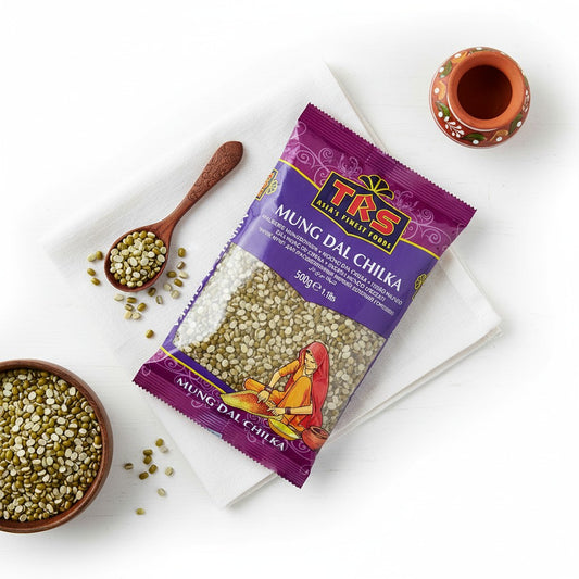 TRS Mung Dal Chilka, मूंग हरी दाल (Half unpeeled mung beans - 500 gm