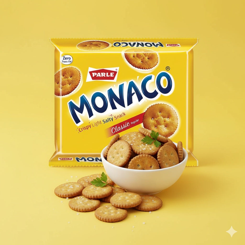 Parle Monaco Classic Biscuits (Crispy, Light, Salty Cookies)