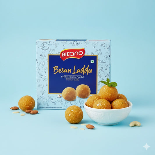 Bikano Besan Laddu (Sweetened Chickpea Flour Balls) 400g