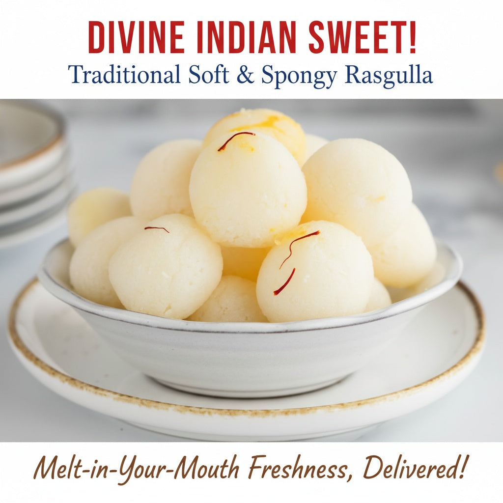 Fresh Rasgullas in sugar syrup (400g)