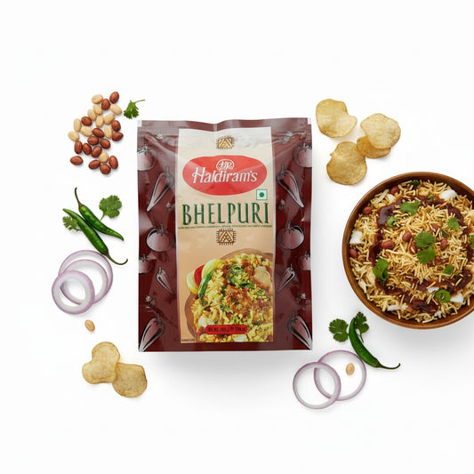 Haldiram Bhelpuri (a Mild Spicy Blend of Crunchy Chickpeas, Nuts, Puffed rice) 200g