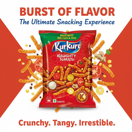 Kurkure Naughty Tomato (Snack from Rice and Corn Flour) 115g