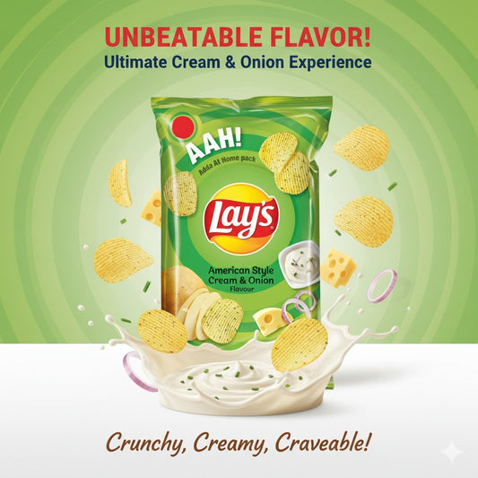 Lay's American Style Cream & Onion Flavour Chips (52g)