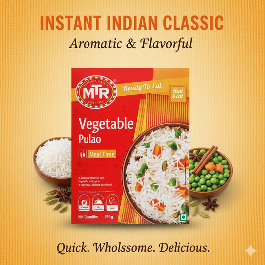 MTR Vegetable Pulao (Cooked and spiced Rice with Vegetables, Ready-to-Eat) 300g