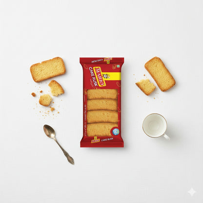 Mario Cake Rusk, Biscotti रस (Deliciously crispy twice-baked bars)