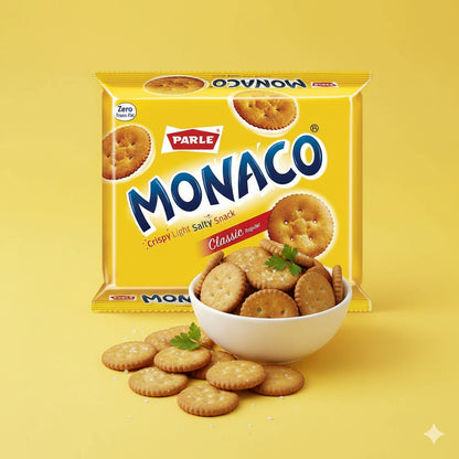 Parle Monaco Classic Biscuits (Crispy, Light, Salty Cookies)