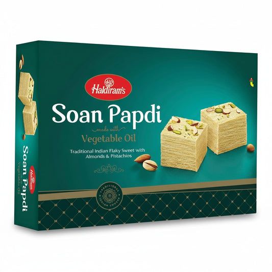 Bikano Soan Papdi (Flaky Sweet with Almonds & Pistachios)