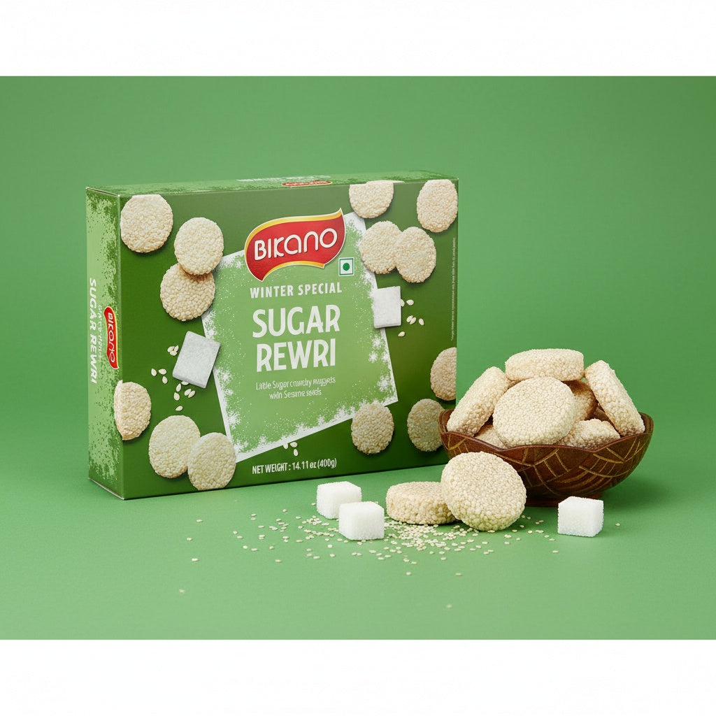 Bikano Sugar Rewri (Small crispy sugar nuggets with sesame) 400g