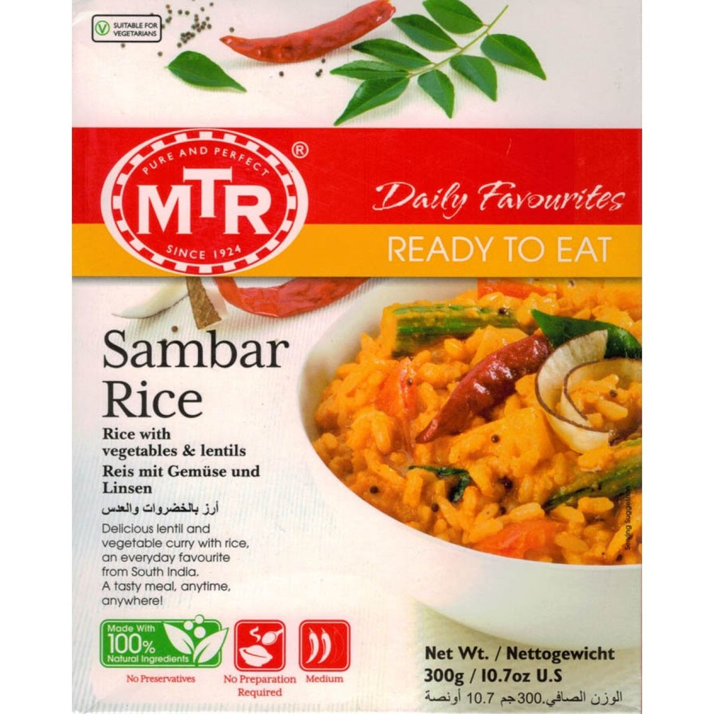 MTR Sambar Rice - Ready To Eat (Rice with Vegetables and Lentils) 300g